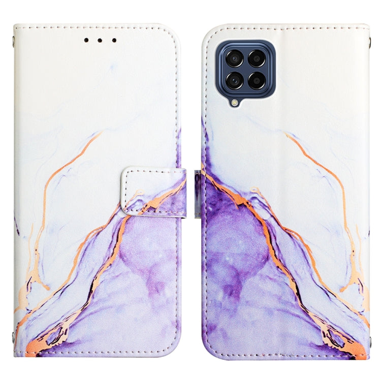 For Samsung Galaxy M53 5G PT003 Marble Pattern Flip Leather Phone Case