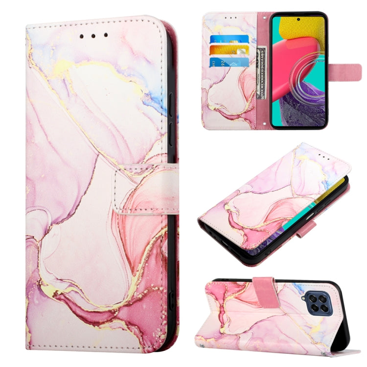 For Samsung Galaxy M53 5G PT003 Marble Pattern Flip Leather Phone Case