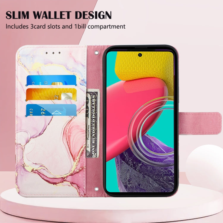 For Samsung Galaxy M53 5G PT003 Marble Pattern Flip Leather Phone Case