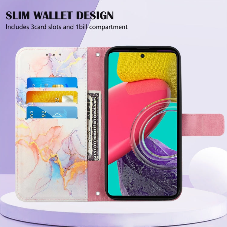For Samsung Galaxy M53 5G PT003 Marble Pattern Flip Leather Phone Case