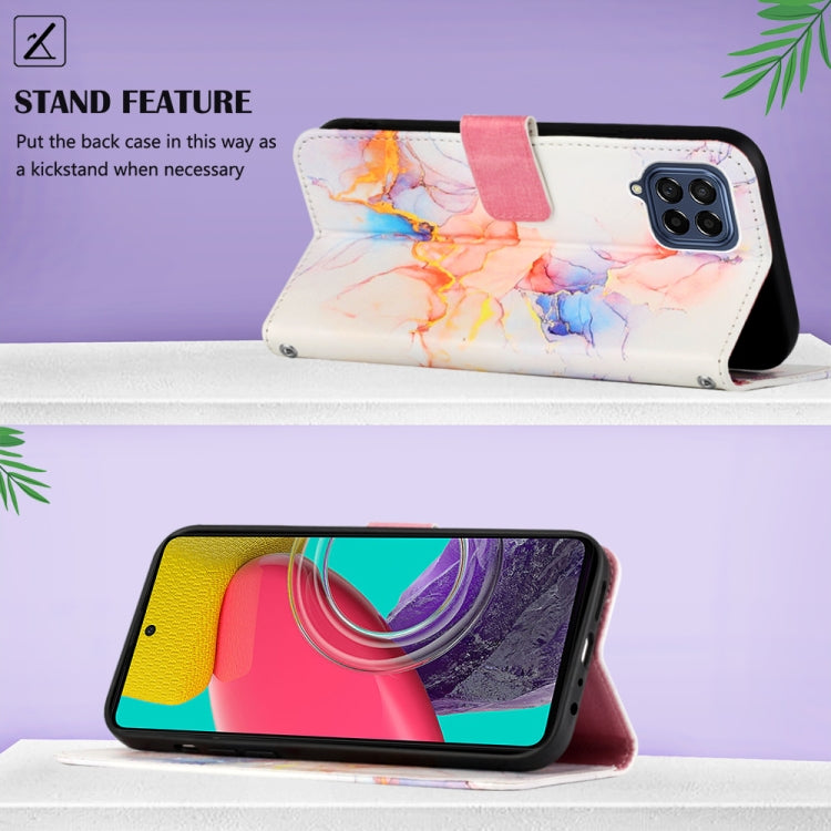 For Samsung Galaxy M53 5G PT003 Marble Pattern Flip Leather Phone Case