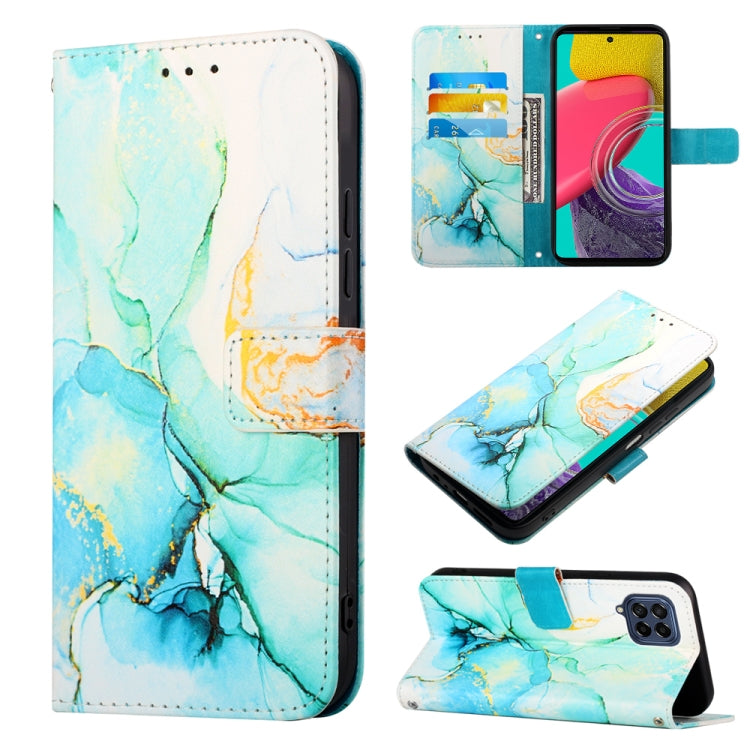 For Samsung Galaxy M53 5G PT003 Marble Pattern Flip Leather Phone Case