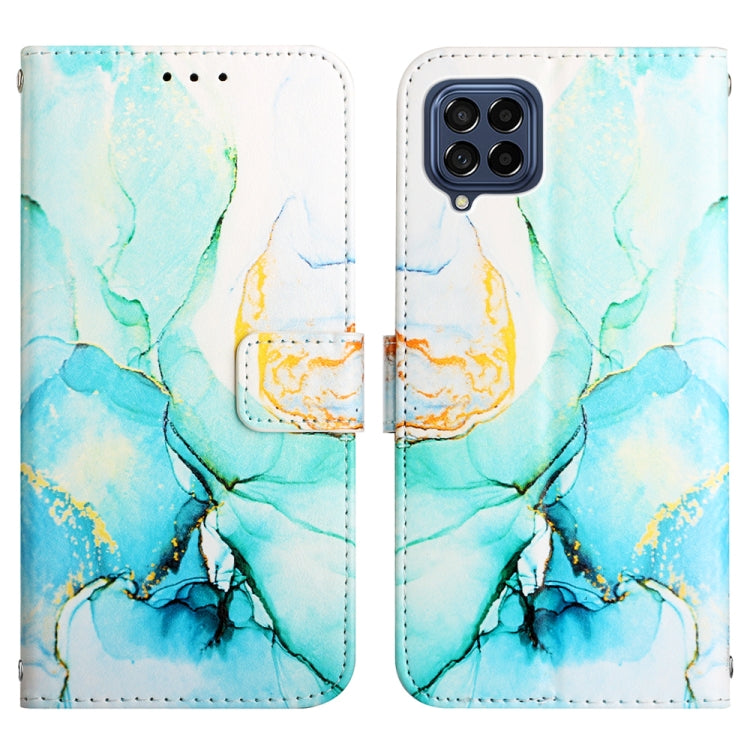 For Samsung Galaxy M53 5G PT003 Marble Pattern Flip Leather Phone Case
