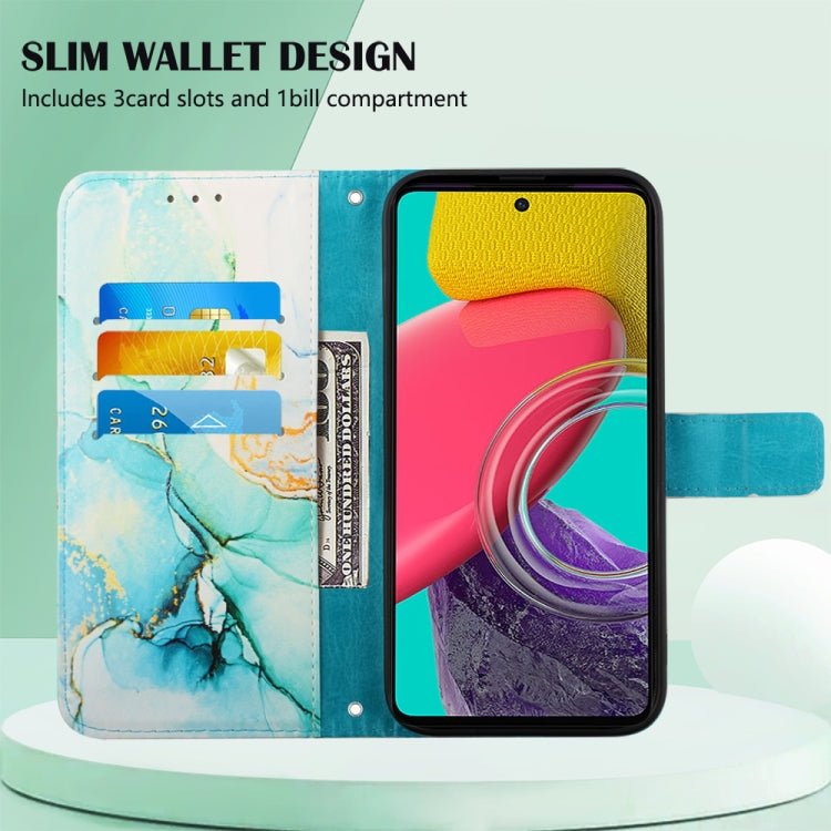 For Samsung Galaxy M53 5G PT003 Marble Pattern Flip Leather Phone Case