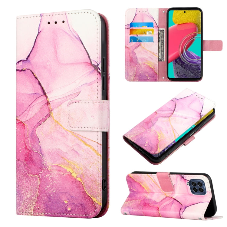 For Samsung Galaxy M53 5G PT003 Marble Pattern Flip Leather Phone Case