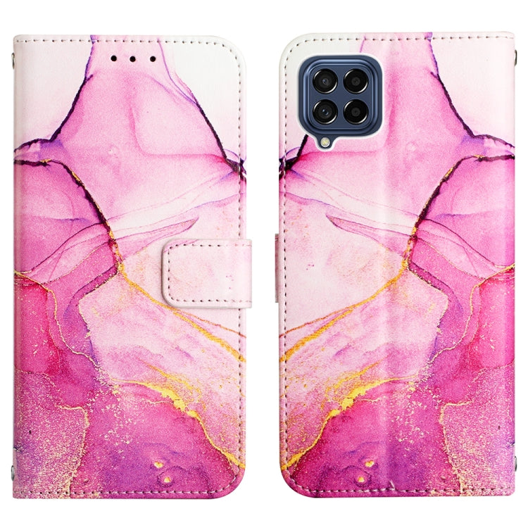 For Samsung Galaxy M53 5G PT003 Marble Pattern Flip Leather Phone Case
