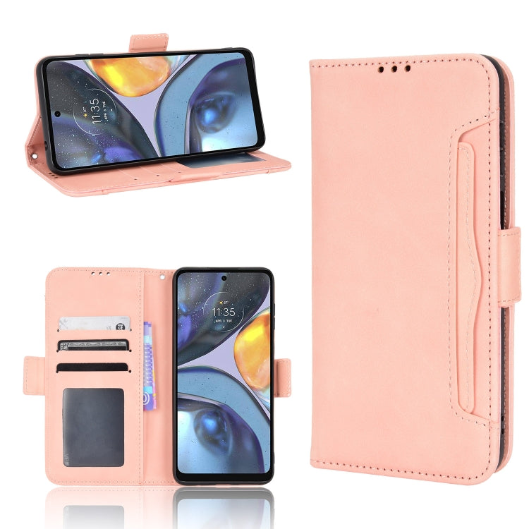 For Motorola Moto G22 Skin Feel Calf Texture Card Slots Leather Phone Case