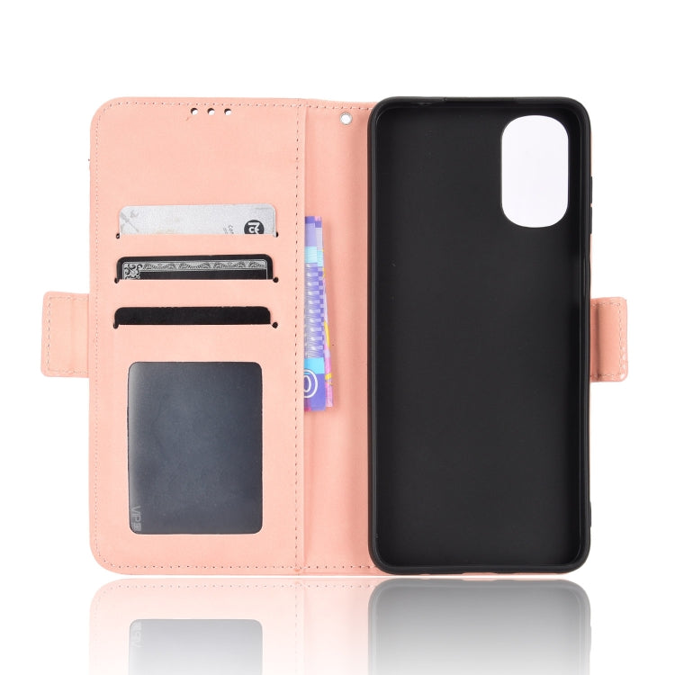 For Motorola Moto G22 Skin Feel Calf Texture Card Slots Leather Phone Case
