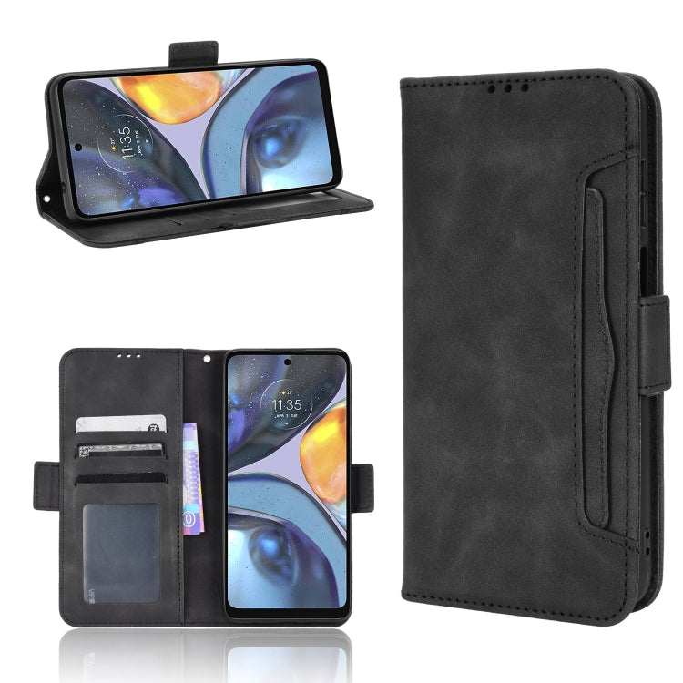 For Motorola Moto G22 Skin Feel Calf Texture Card Slots Leather Phone Case