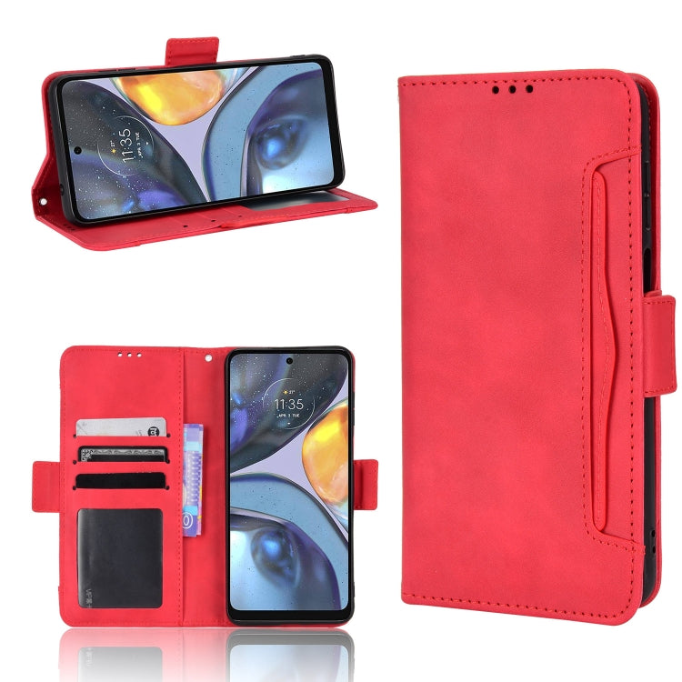 For Motorola Moto G22 Skin Feel Calf Texture Card Slots Leather Phone Case