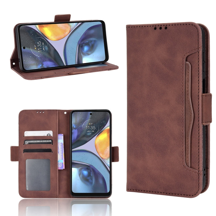 For Motorola Moto G22 Skin Feel Calf Texture Card Slots Leather Phone Case