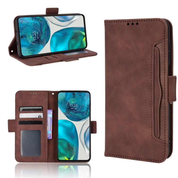 For Motorola Moto G52 4G Skin Feel Calf Texture Card Slots Leather Phone Case