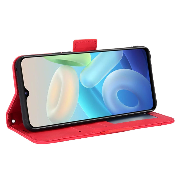 For vivo Y55 5G / T1 5G / Y75 5G Skin Feel Calf Texture Card Slots Leather Phone Case