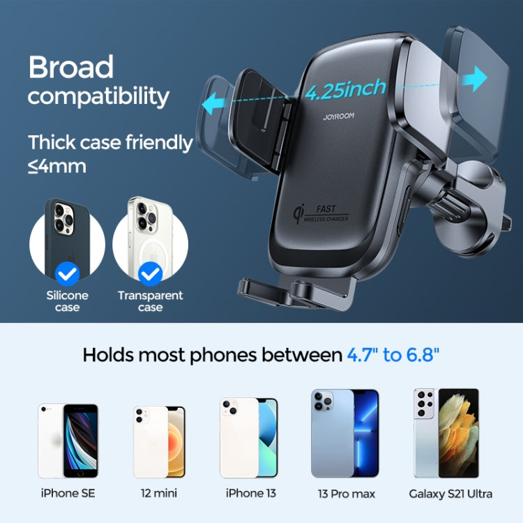 JOYROOM JR-ZS243 Car Air Outlet Wireless Charger Mount Holder(Black)