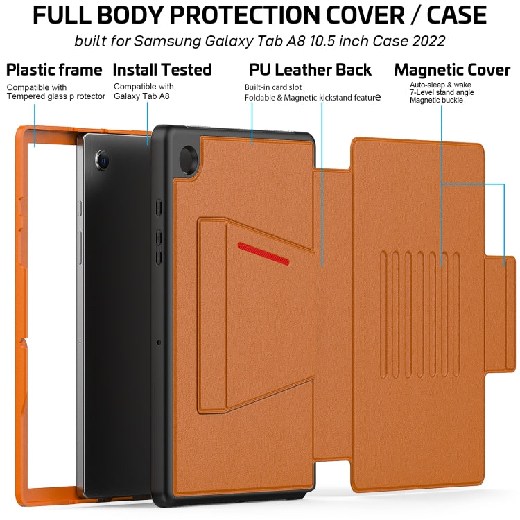 For Samsung Galaxy Tab A8 10.5 2021 Smart B Magnetic Leather Tablet Case