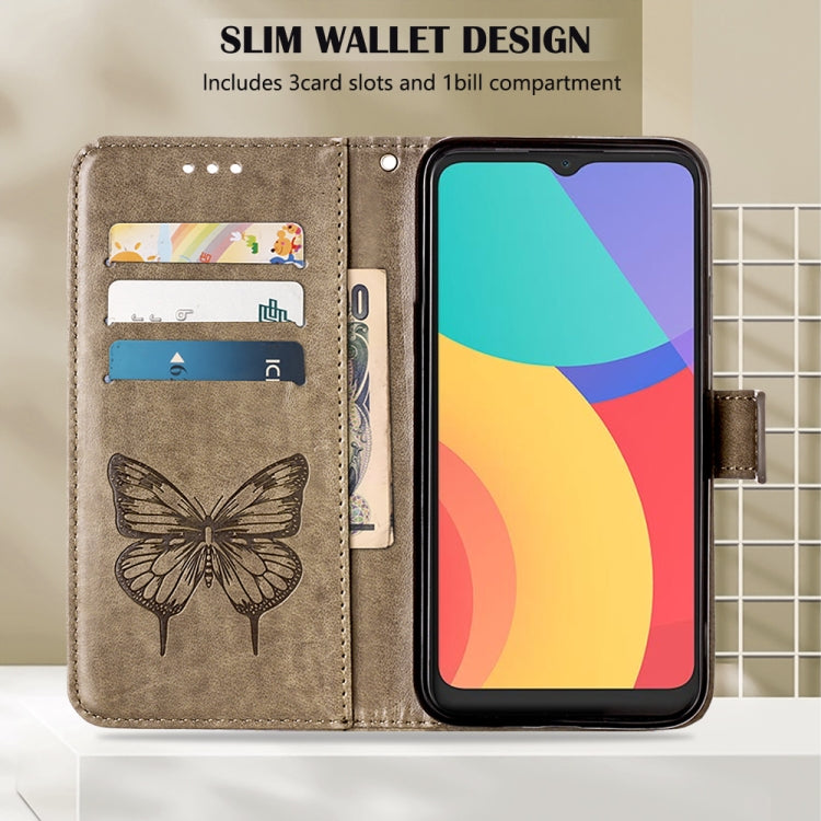 For Alcatel 1L 2021 Embossed Butterfly Leather Phone Case