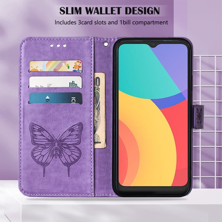 For Alcatel 1L 2021 Embossed Butterfly Leather Phone Case