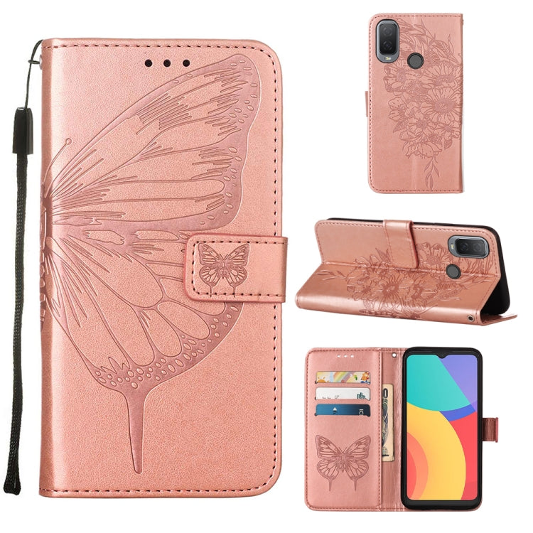 For Alcatel 1L 2021 Embossed Butterfly Leather Phone Case