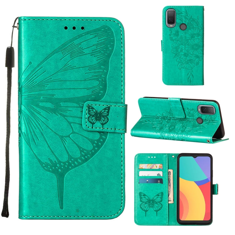 For Alcatel 1L 2021 Embossed Butterfly Leather Phone Case