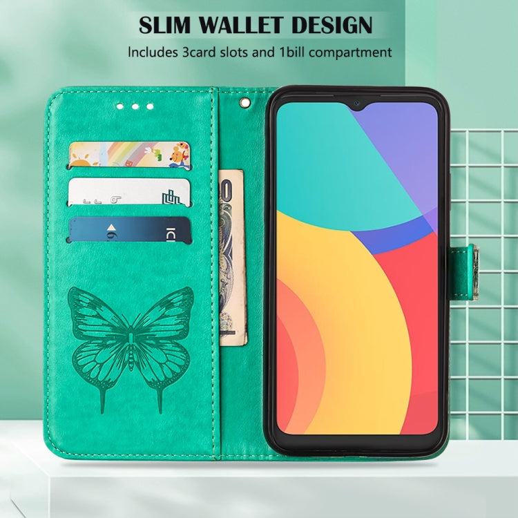 For Alcatel 1L 2021 Embossed Butterfly Leather Phone Case
