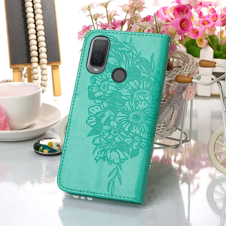 For Alcatel 1L 2021 Embossed Butterfly Leather Phone Case
