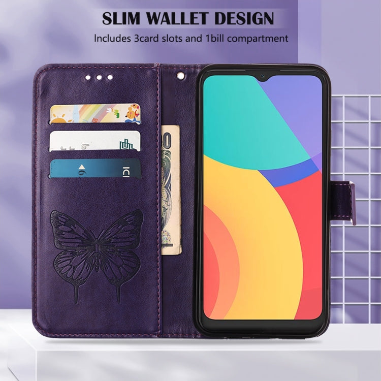 For Alcatel 1L 2021 Embossed Butterfly Leather Phone Case
