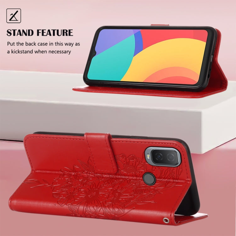 For Alcatel 1L 2021 Embossed Butterfly Leather Phone Case