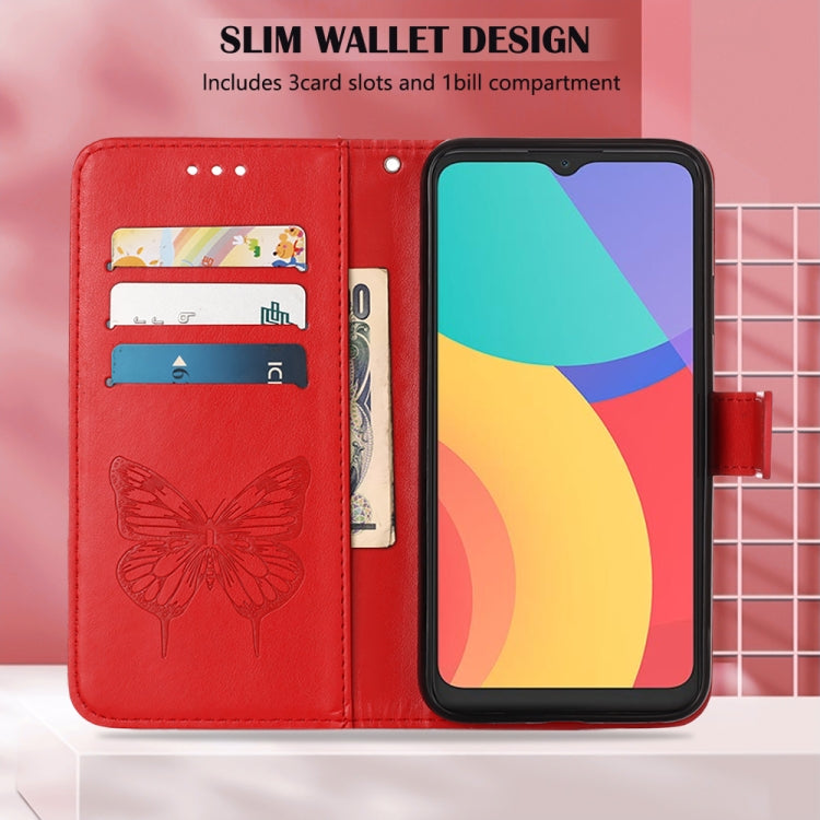 For Alcatel 1L 2021 Embossed Butterfly Leather Phone Case