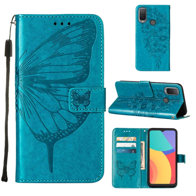 For Alcatel 1L 2021 Embossed Butterfly Leather Phone Case