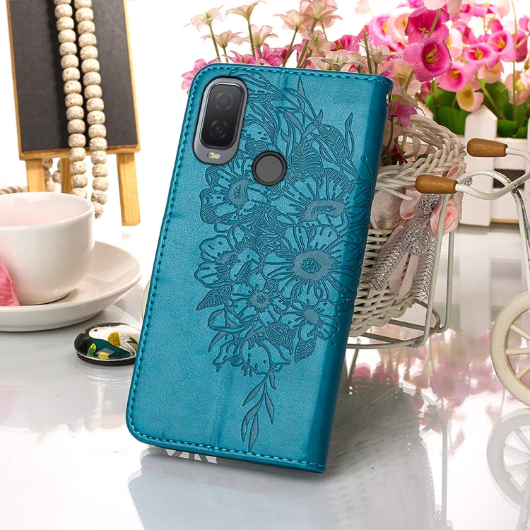 For Alcatel 1L 2021 Embossed Butterfly Leather Phone Case