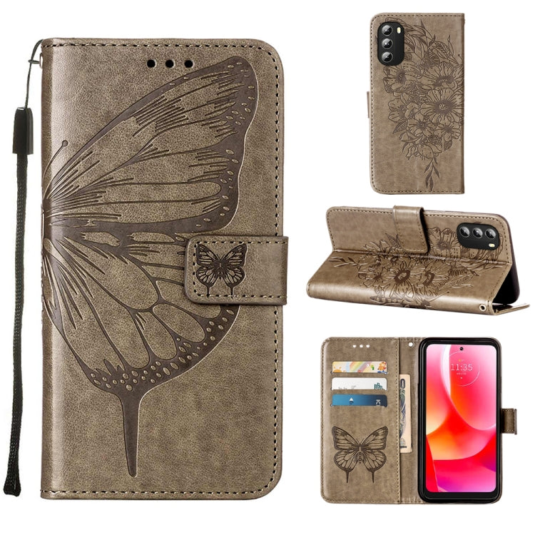 For Motorola Moto G 5G 2022 Embossed Butterfly Leather Phone Case
