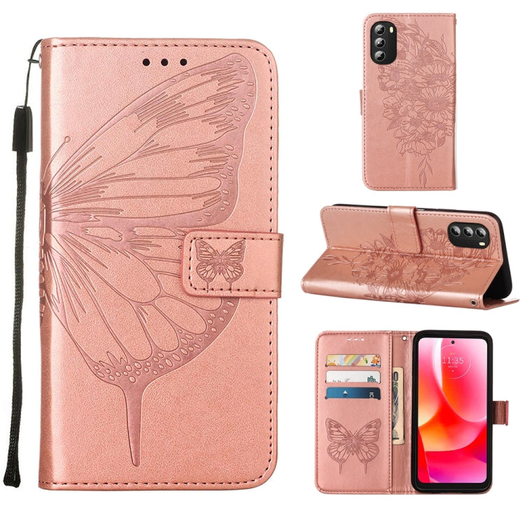 For Motorola Moto G 5G 2022 Embossed Butterfly Leather Phone Case