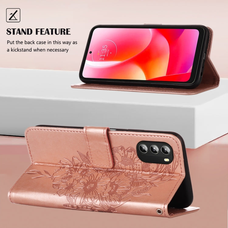 For Motorola Moto G 5G 2022 Embossed Butterfly Leather Phone Case