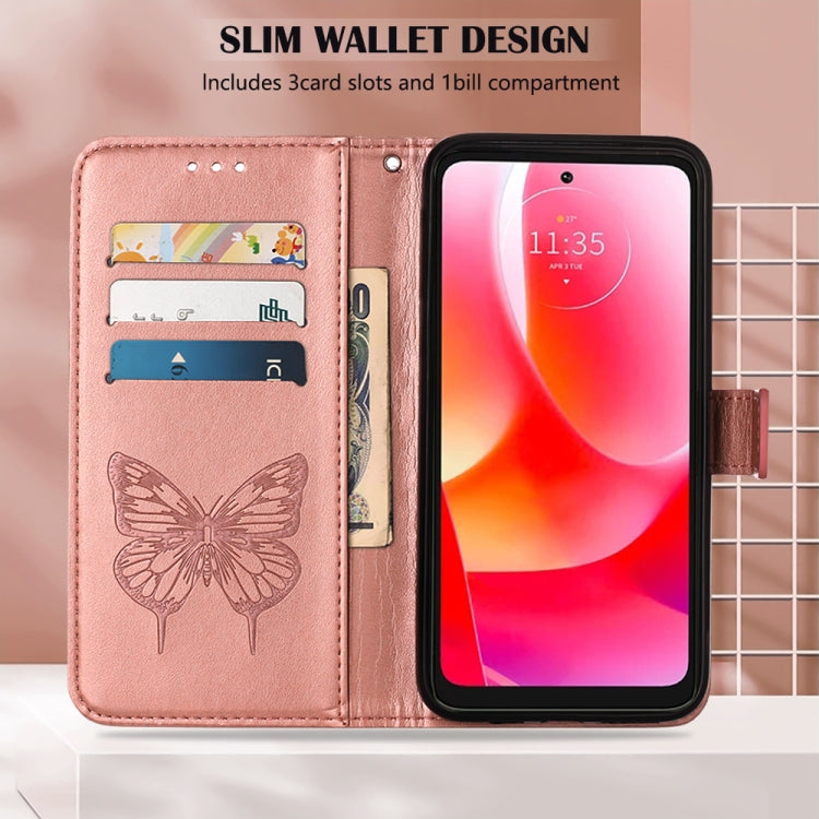 For Motorola Moto G 5G 2022 Embossed Butterfly Leather Phone Case