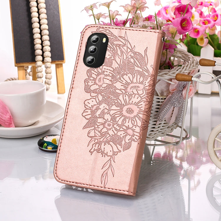 For Motorola Moto G 5G 2022 Embossed Butterfly Leather Phone Case