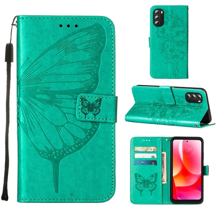For Motorola Moto G 5G 2022 Embossed Butterfly Leather Phone Case