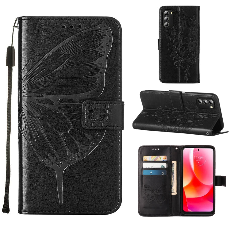 For Motorola Moto G 5G 2022 Embossed Butterfly Leather Phone Case