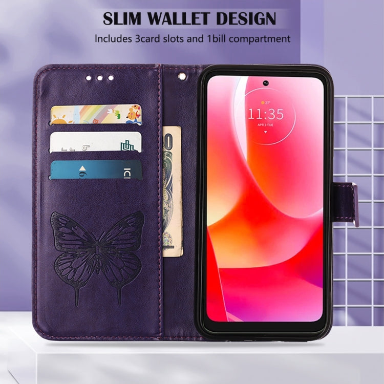 For Motorola Moto G 5G 2022 Embossed Butterfly Leather Phone Case
