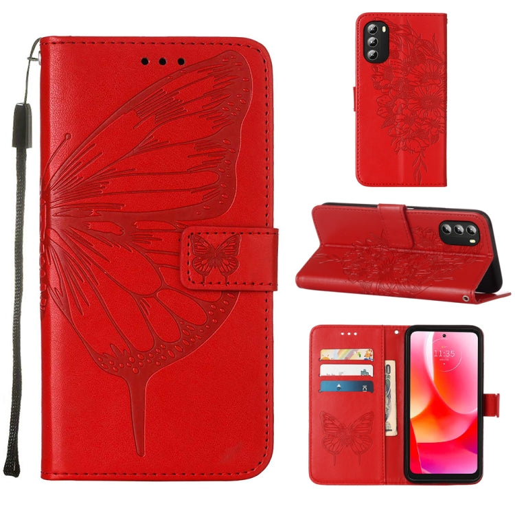 For Motorola Moto G 5G 2022 Embossed Butterfly Leather Phone Case