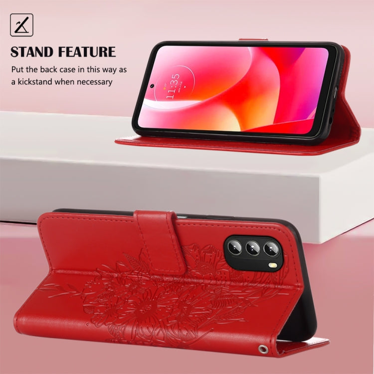 For Motorola Moto G 5G 2022 Embossed Butterfly Leather Phone Case