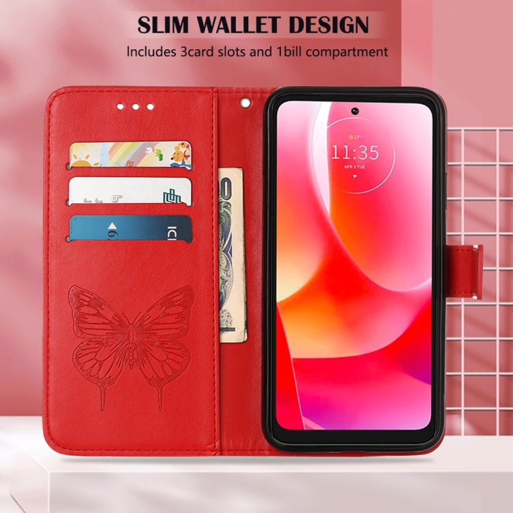 For Motorola Moto G 5G 2022 Embossed Butterfly Leather Phone Case