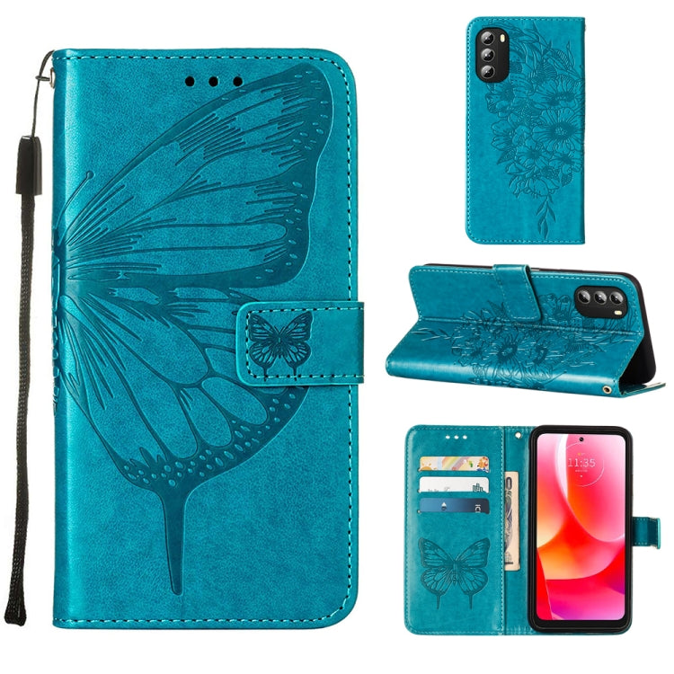 For Motorola Moto G 5G 2022 Embossed Butterfly Leather Phone Case