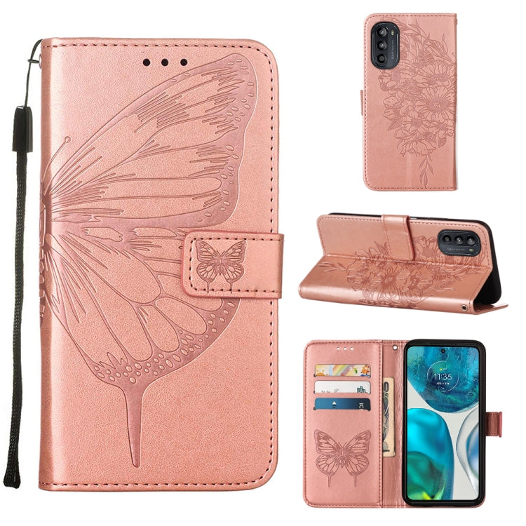 For Motorola Moto G52 Embossed Butterfly Leather Phone Case