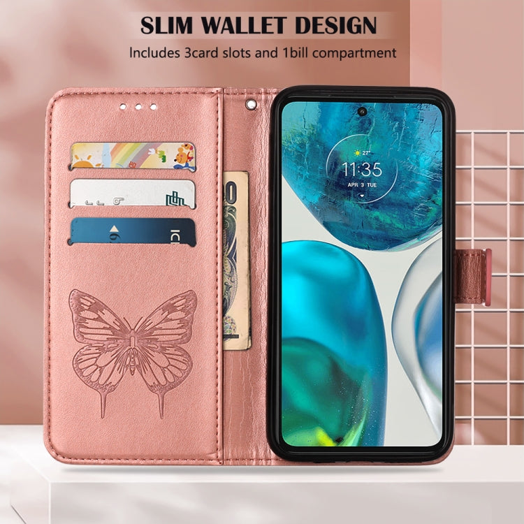 For Motorola Moto G52 Embossed Butterfly Leather Phone Case