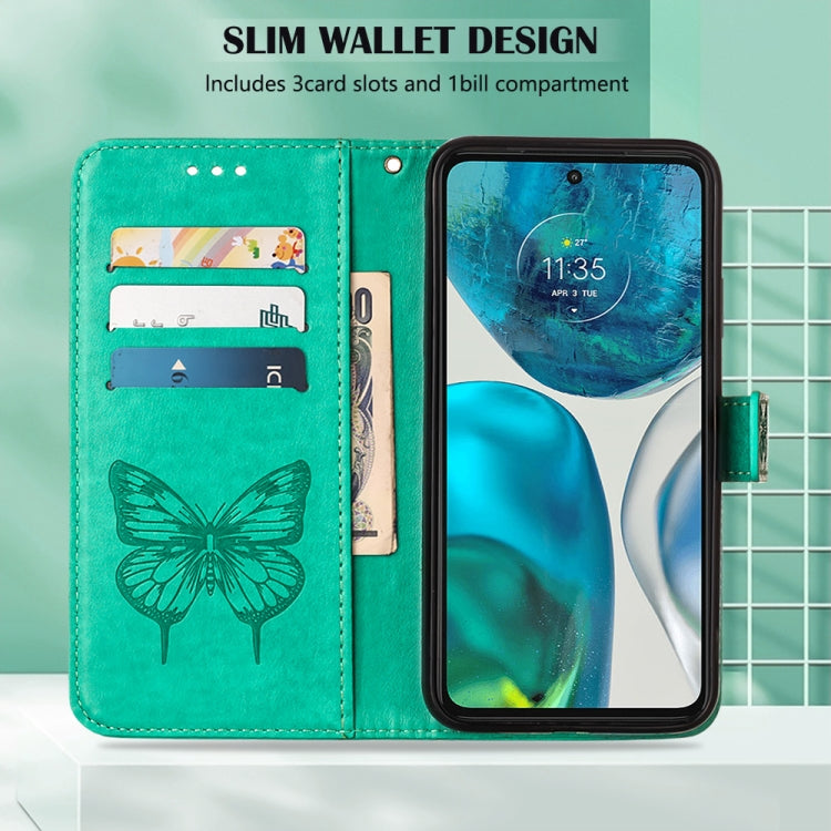For Motorola Moto G52 Embossed Butterfly Leather Phone Case