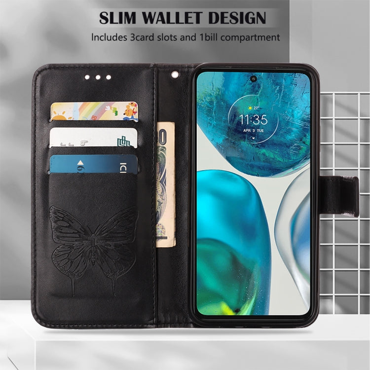 For Motorola Moto G52 Embossed Butterfly Leather Phone Case