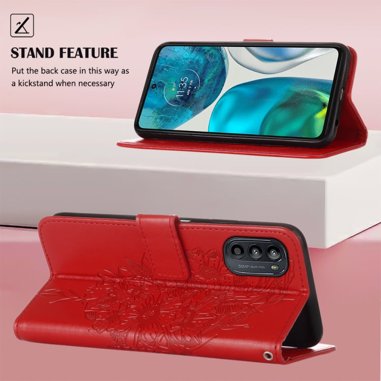 For Motorola Moto G52 Embossed Butterfly Leather Phone Case