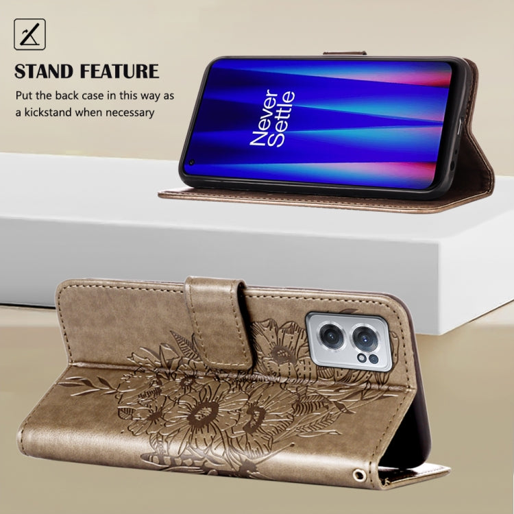 For OnePlus Nord CE 2 5G Embossed Butterfly Leather Phone Case