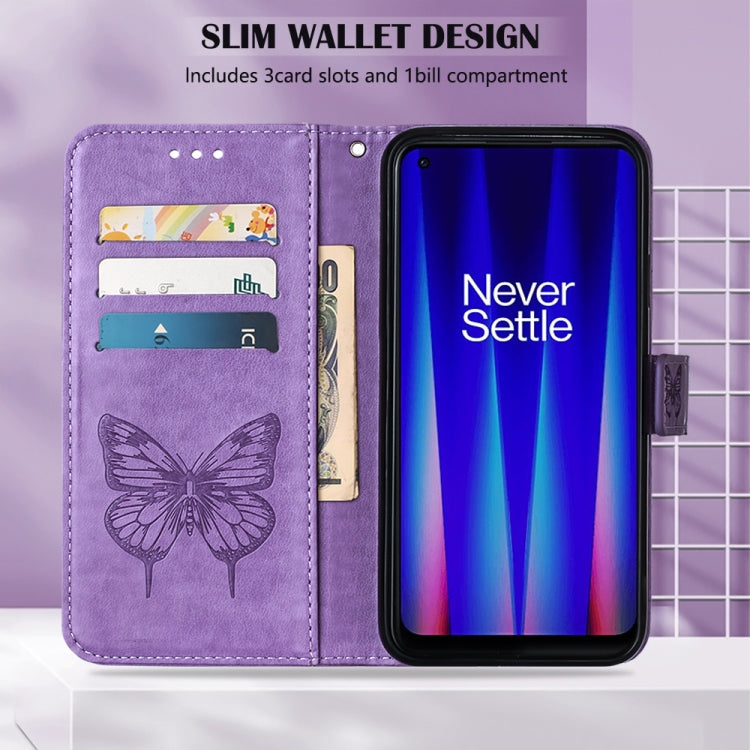 For OnePlus Nord CE 2 5G Embossed Butterfly Leather Phone Case