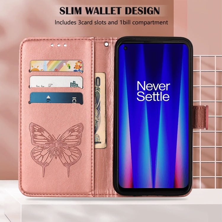 For OnePlus Nord CE 2 5G Embossed Butterfly Leather Phone Case